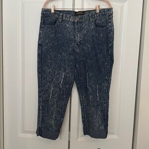 Blue Acid Wash Denim Jeans Be Girl Capri 18